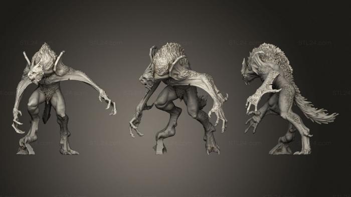 Figurines heroes, monsters and demons (Big Bat, STKM_1838) 3D models for cnc
